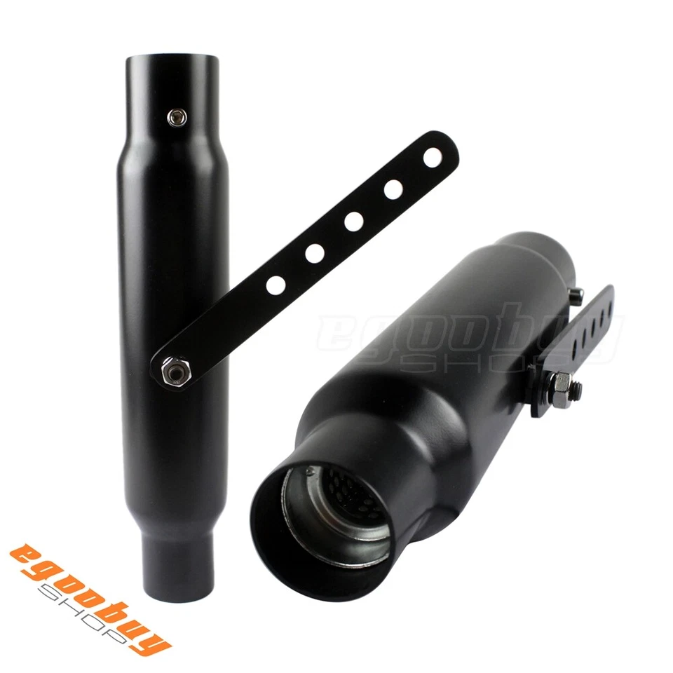 12" Black Shorty Motorcycle Muffler Exhaust Pipe For Cafe Racer Bobber Chopper - Image 4 of 4