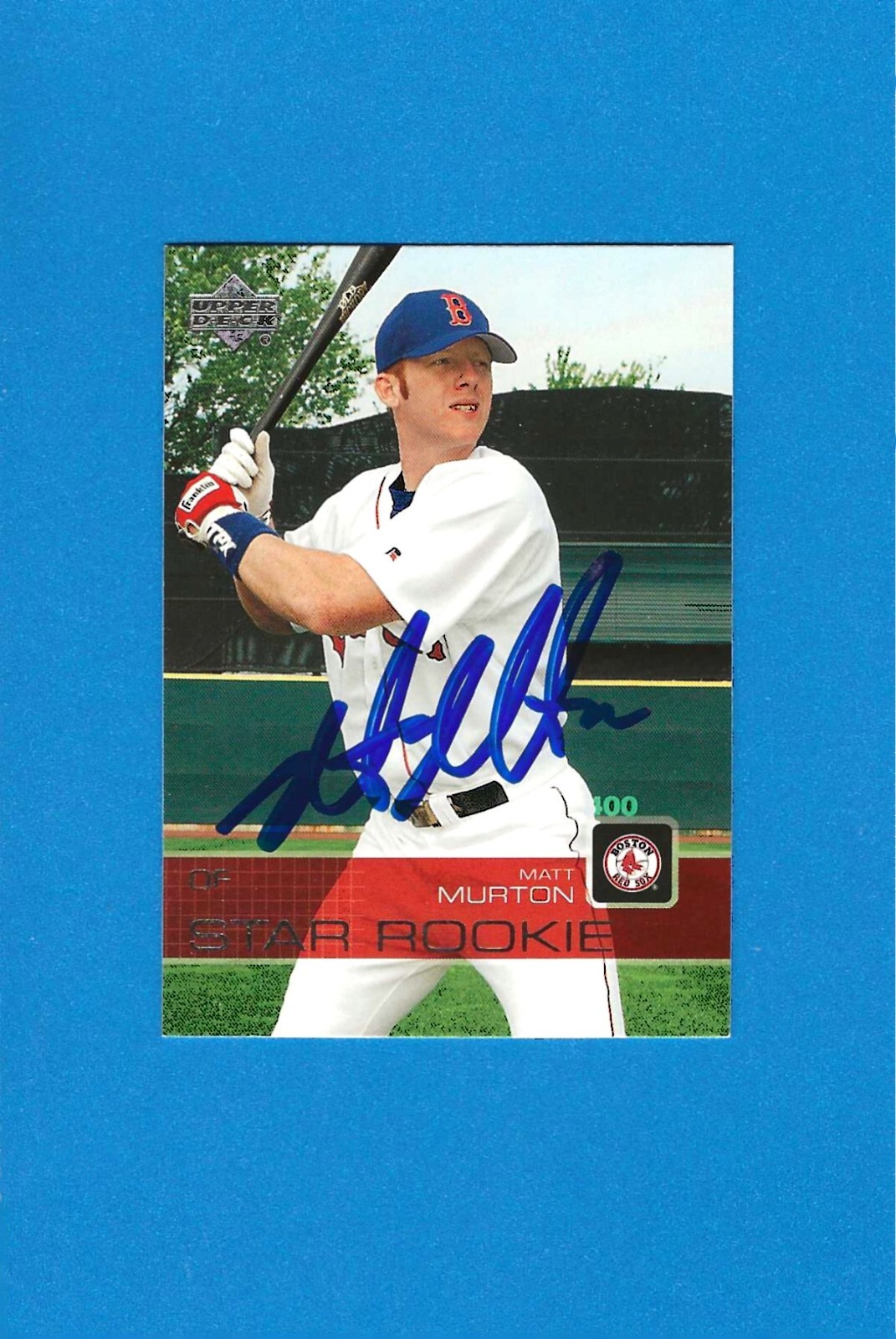 2003 Upper Deck Matt Murton Boston Red Sox Auto On Card Signed Autograph
