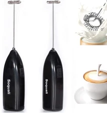 2 Pack Milk Frother Handheld Battery Operated - Electric Whisk Coffee Frother Ba
