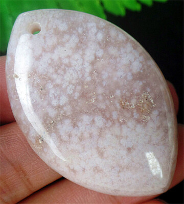 47x31x6mm Natural Cherry Blossom Agate Healing Marquise Pendant Bead BQ65191
