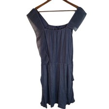 Gap Asymmetrical Ruffle Sleeveless Grey Midi Dress Medium Womens
