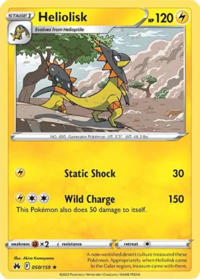 Pokemon Heliolisk - 050/159 - Rare NM-Mint Crown Zenith | eBay