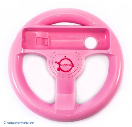 Wii - Controller Aufsatz: Lenkrad / Racing Wheel #pink [verschiedene Hersteller]