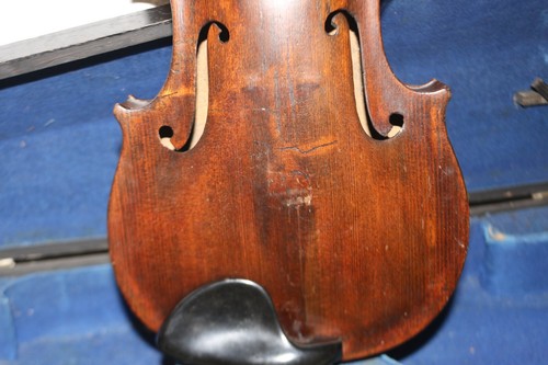 Alte Geige Violine ca. 59 cm mit Bogen und Koffer Signiert Karl .... 1861 ? - Picture 19 of 24