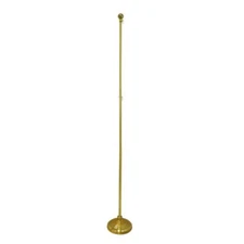 8ft Silver Indoor Flag Pole and Gold Base Kit (Ball Top) PREMIUM