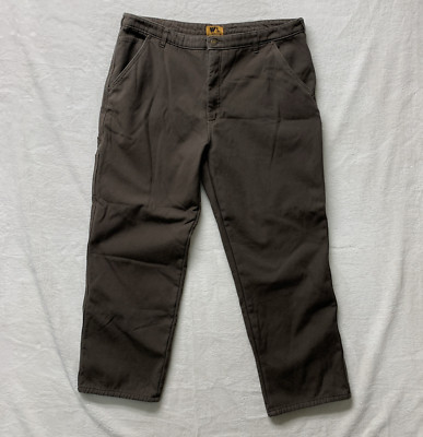 Wells Lamont Fleece Lined Pants Mens 40x30 Brown Carpenter Construction Work