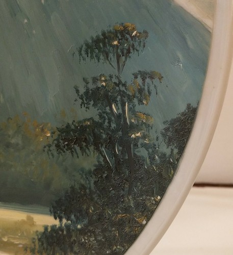 Plato decorativo de China pintado a mano flor de manzano/Mt Fuji Japón - Imagen 3 de 8