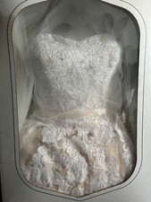 wedding dress size 12 preowned with cathedral length veil