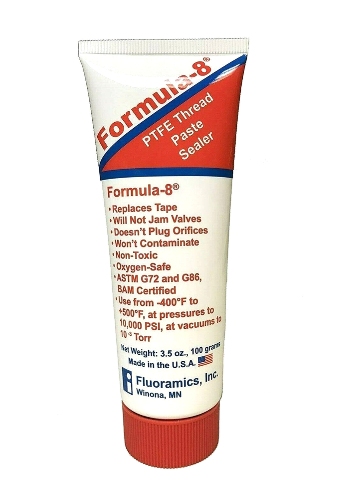 Formula 8 PTFE Paste Thread Sealant 100 g. Tube Gas Liquid and Vacuum
