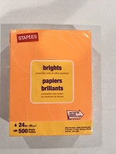 Staples Brights Multipurpose Paper, 24 lbs., 8.5" x 11", 500/Ream, Orange