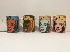 Block Andy Warhol Marilyn Monroe Vintage 1997 Set of 4 Coffee Tea Mugs NIB RARE!