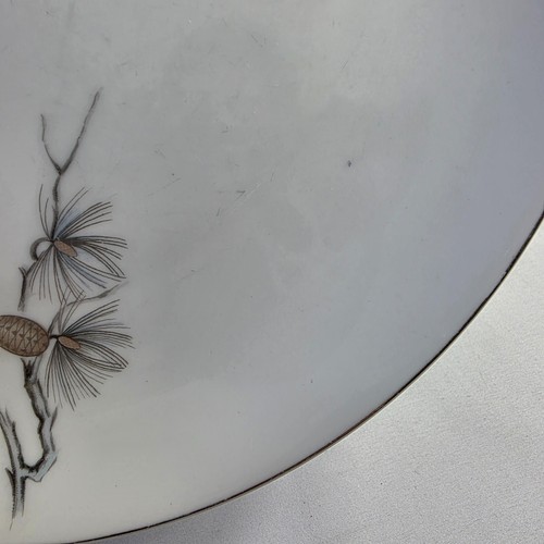 TWO Fine China of Japan Pine Song Dinner Plates Gray Pinecones & Needles - Picture 8 of 13
