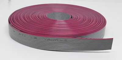 Grey 10 Wire Flat Ribbon Cable 32.8Ft 28Awg Stranded Ul 2651 For Idc Connectors