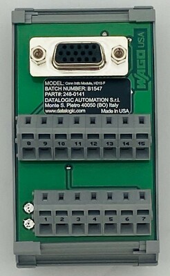 Datalogic 248-0141 I/O Board, M2xx and M3xx Cameras, Female HD15, DIN Rail Mount