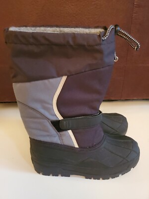 LL Beans Boys Northwoods 238064 Black Gray Hook & Loop Duck Snow Boot - Size: 5