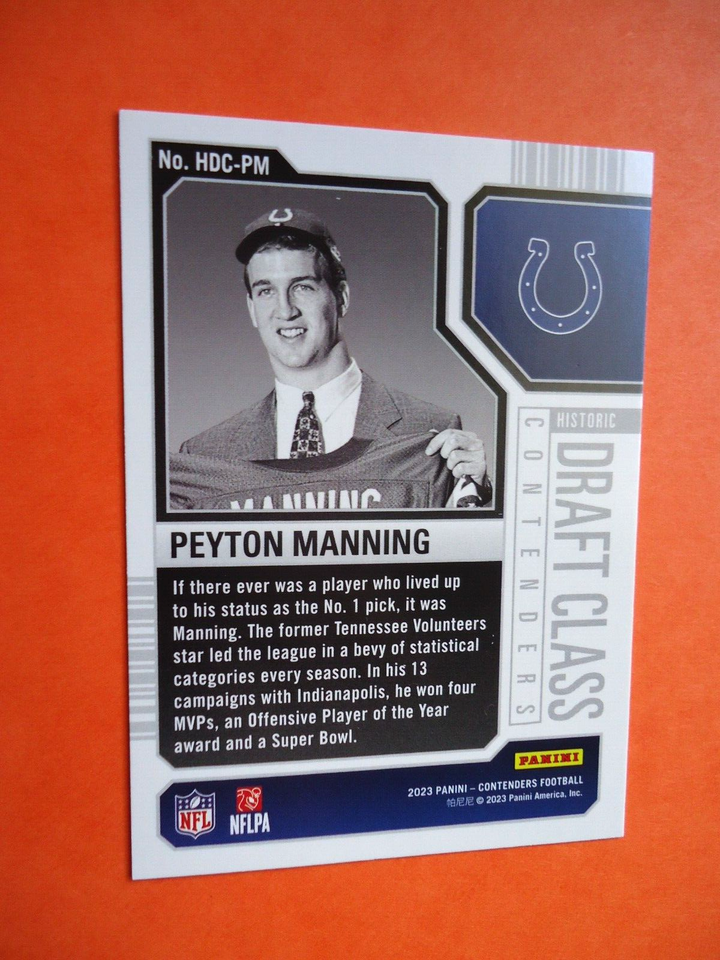 Peyton Manning 2023 Panini Contenders Football card HDCPM Colts