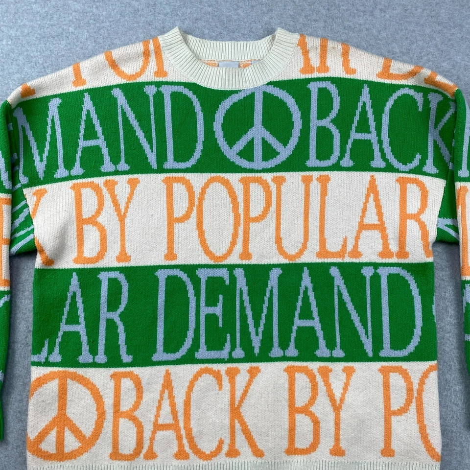 Quiksilver 毛衣男式小号 S 多色套衫背面 Popular Demand Peace 出品 — 第 2/4 张图片