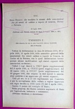GENOVA, Torino & Ferrara, Königliches Dekret Benutzerstatut Dampfkessel-3196B