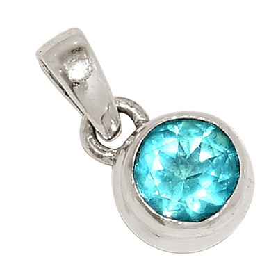 Natural Neon Blue Apatite 925 Sterling Silver Pendant Jewelry ALLP-30518