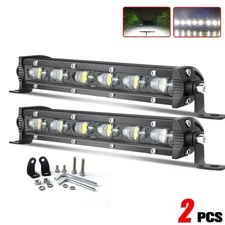 Pair 7" LED Work Light Bars Spot Flood Offroad Driving ATV 4WD SUV UTV UTE 8" 9"