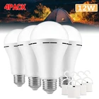4PCS A19 Rechargeable Emergency Light Bulb 60W Equivalent 1200mAh Battery Backup