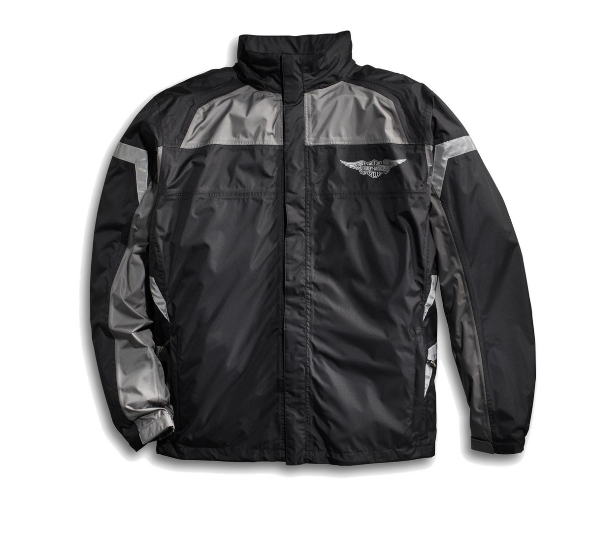 Harley-Davidson Full Speed Reflective Rainsuit Black/Gray NEW