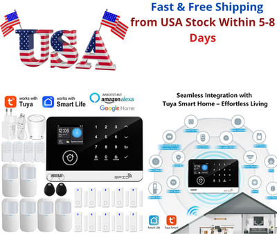 Tuya Smart WiFi GSM Home Security Alarm System Wireless House Burglar Anti Theft