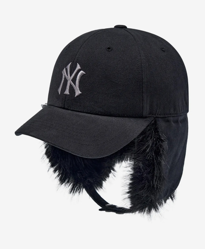MLB Korea Vintage Faux Fur Earflap Cap NY Sports Casual Lifestyle Cap Black 19090₽