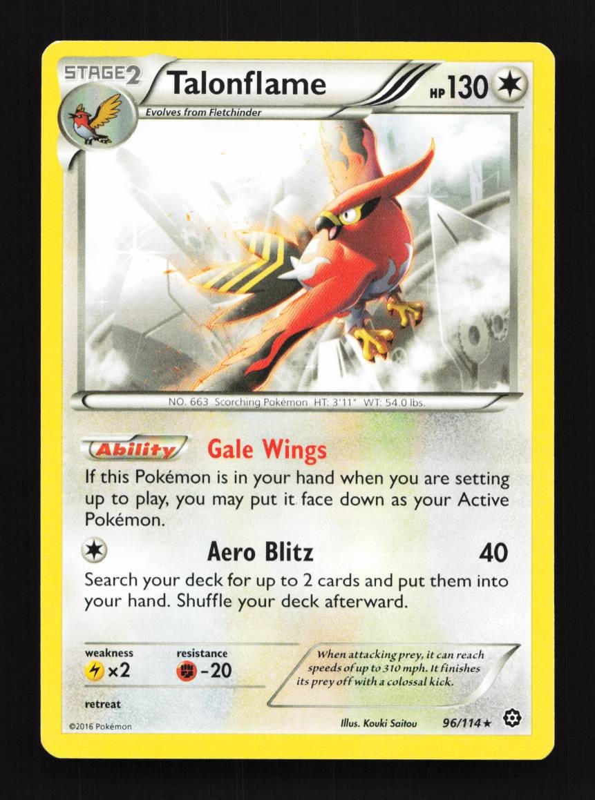 Talonflame 96/114 LP Steam Siege English Pokemon Card TCG