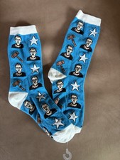 Ruth Bader Ginsburg Novelty Crew Socks Blue Background One Size Fits All