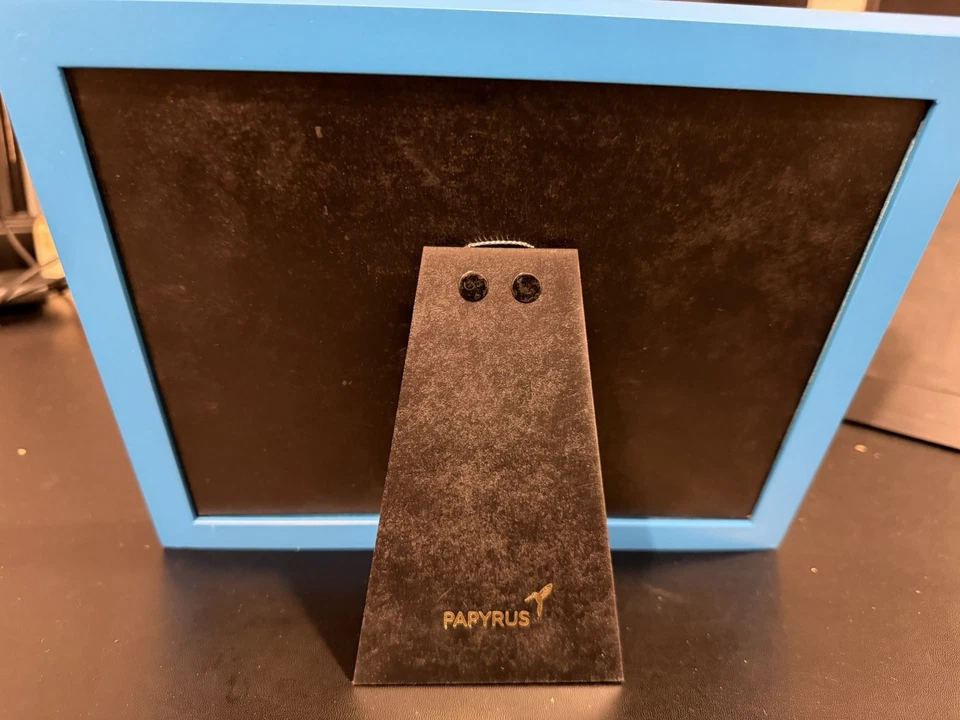 Marco de fotos de papiro azul para fotos de 5x7 Foto 2 de 3