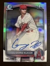 2025 Bowman Chrome - George Klassen Refractor Auto 1st  185/499 Angels *READ*