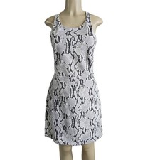 Express Womens Large Gray Snakeskin Animal Print Dress Strappy Back Mini 