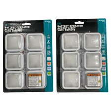 80 Lumen Integrated LED Puck Lights with Remote Control - 12 Lights PZ