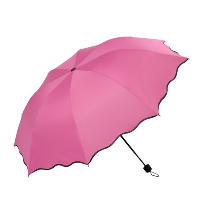 Mehrzweck UV-blockierender Regenschirm mit farbwechselndem Blumendruck und 3-fac