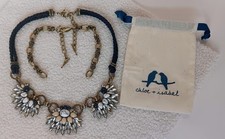 Chloe + Isabel Morningtide Rhinestones Blue Cord & Chain Convertible Necklace 