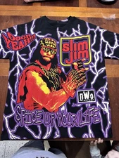 NWO Randy Macho Man Savage Slim Jim Lightning T-shirt Vintage GodsChillen XL