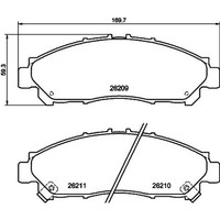 Hella BremsbelÄGe Vorderachse Passend FüR Toyota Hiace | 8DB 355 040-431