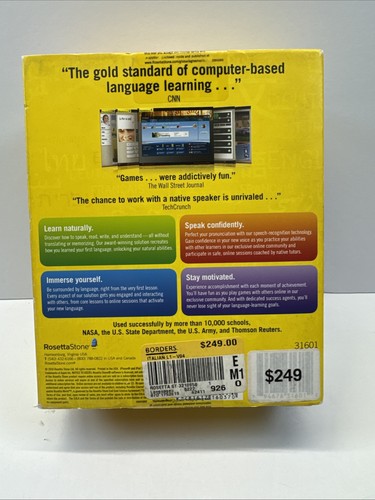 ROSETTA STONE Italian Version Level 1 Italian Language CD Brand NEW Sealed - Picture 4 of 4