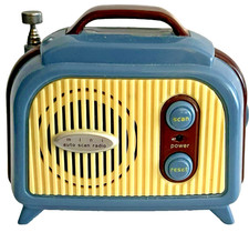 Walgreens Radio 758006 Mini Retro Blue FM Battery Operated Auto Scan 2.5" VTG