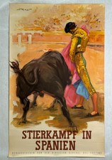 Original 1960s Stierkampf in Spanien Vintage Poster Bullfighting in Spain German