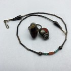 Vintage 925 Sterling Silver Carnelian Ladybug Jewelry Set Necklace Ring Size 8 — photo 1