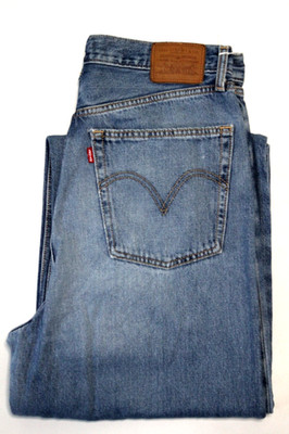 Levi's high loose women's jeans Big E W30 L33 mid blue denim LEVJ768