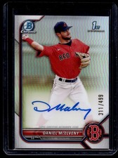 2022 Bowman Chrome Refractor Daniel McElveny Auto 311/499 Boston Red Sox