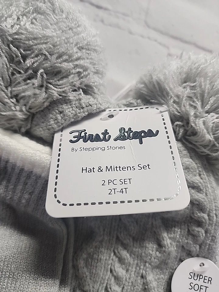 Conjunto de gorra y guantes de palo gorra de primeros pasos para niños pequeños 2T-4T - NUEVO Foto 4 de 4