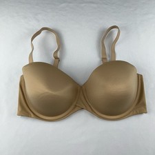 Maidenform Underwire Stay-Put ComfortGrip Strapless Bra 40D Beige Adjustable