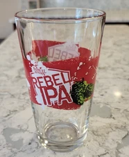 New SAMUEL Sam ADAMS Beer REBEL IPA Pint Glass 16 oz Bar Brewery Classic Red