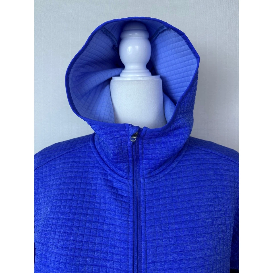 Chaqueta deportiva Brooks Sports Netherlands para mujer azul con capucha para correr Run Happy Foto 4 de 4