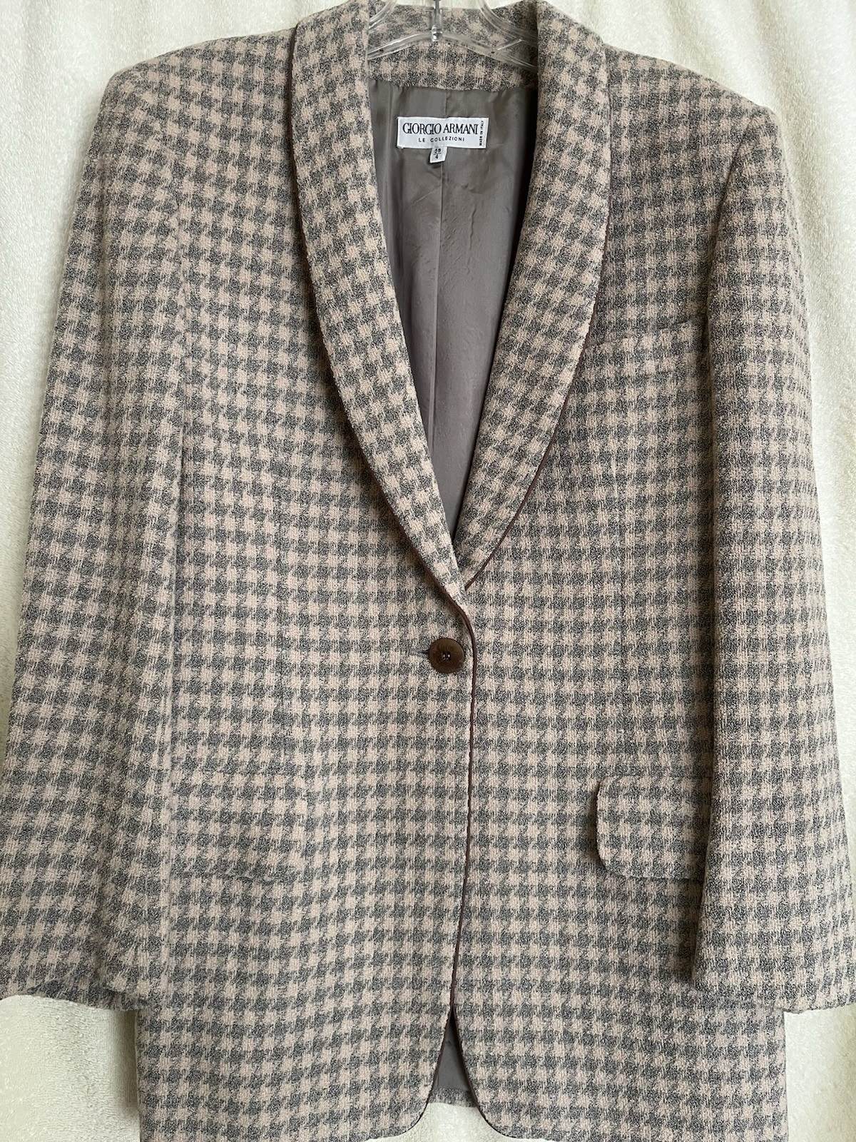 Vintage Giorgio Armani Le Collezioni Women’s Checked Wool Blazer Made In Italy