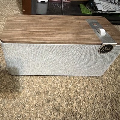 Klipsch R-12SW Rectangular Table Speaker Bluetooth USB-C Wireless Brown/Gray